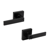 darrahopens Home & Garden > DIY Door Handle Set Lever Lock Function Square Black