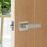 darrahopens Home & Garden > DIY Door Handle Set Lever Passage Function Square Satin Nickel