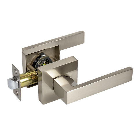 darrahopens Home & Garden > DIY Door Handle Set Lever Passage Function Square Satin Nickel