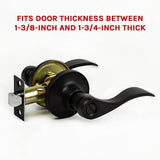 darrahopens Home & Garden > DIY Door Handle Set Lever Privacy Function Black