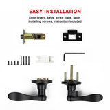 darrahopens Home & Garden > DIY Door Handle Set Lever Privacy Function Black
