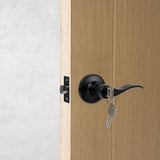 darrahopens Home & Garden > DIY Door Handle Set Lever Privacy Function Black