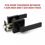 darrahopens Home & Garden > DIY Door Handle Set Lever Privacy Function Square Black