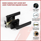 darrahopens Home & Garden > DIY Door Handle Set Lever Privacy Function Square Black