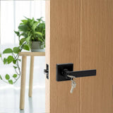 darrahopens Home & Garden > DIY Door Handle Set Lever Privacy Function Square Black