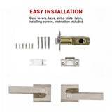 darrahopens Home & Garden > DIY Door Handle Set Lever Privacy Function Square Satin Nickel