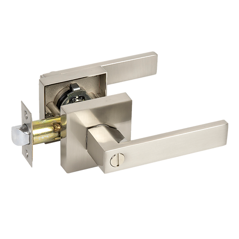 darrahopens Home & Garden > DIY Door Handle Set Lever Privacy Function Square Satin Nickel