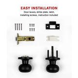 darrahopens Home & Garden > DIY Door Handle Set Passage Function Round Black