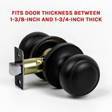 darrahopens Home & Garden > DIY Door Handle Set Passage Function Round Black