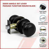 darrahopens Home & Garden > DIY Door Handle Set Passage Function Round Black