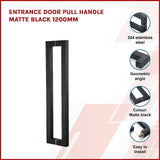 darrahopens Home & Garden > DIY Entrance Door Pull Handle Matte Black 1200mm