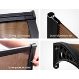 darrahopens Home & Garden > DIY Instahut DIY Window Door Awning Brown 1 x 1M