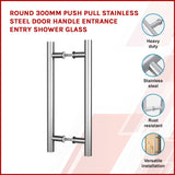 darrahopens Home & Garden > DIY Round 300mm Push Pull Stainless Steel Door Handle Entrance Entry Shower Glass
