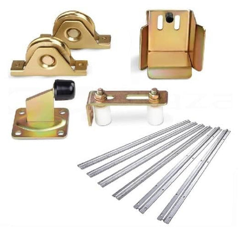 darrahopens Home & Garden > DIY Sliding Gate Hardware Accessories Kit - 6m Track, Wheels, Stopper, Roller Guide