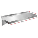 darrahopens Home & Garden > DIY Stainless Steel Wall Shelf Kitchen Shelves Rack Mounted Display Shelving 900mm