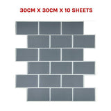 darrahopens Home & Garden > DIY Tiles 3D Peel and Stick Wall Tile Dark Grey (30cm x 30cm x 10 sheets)