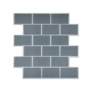 darrahopens Home & Garden > DIY Tiles 3D Peel and Stick Wall Tile Dark Grey (30cm x 30cm x 10 sheets)