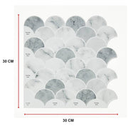 darrahopens Home & Garden > DIY Tiles 3D Peel and Stick Wall Tile  Fish Scale Mosaic (30cm x 30cm x 10 sheets)
