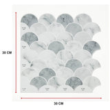 darrahopens Home & Garden > DIY Tiles 3D Peel and Stick Wall Tile  Fish Scale Mosaic (30cm x 30cm x 10 sheets)