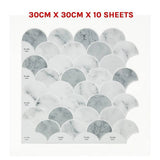 darrahopens Home & Garden > DIY Tiles 3D Peel and Stick Wall Tile  Fish Scale Mosaic (30cm x 30cm x 10 sheets)