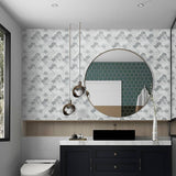 darrahopens Home & Garden > DIY Tiles 3D Peel and Stick Wall Tile  Fish Scale Mosaic (30cm x 30cm x 10 sheets)