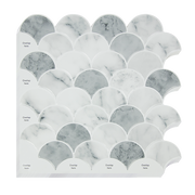 darrahopens Home & Garden > DIY Tiles 3D Peel and Stick Wall Tile  Fish Scale Mosaic (30cm x 30cm x 10 sheets)