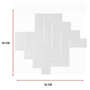 darrahopens Home & Garden > DIY Tiles 3D Peel and Stick Wall Tile Herringbone White (30cm x 30cm x 10 sheets)