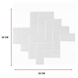 darrahopens Home & Garden > DIY Tiles 3D Peel and Stick Wall Tile Herringbone White (30cm x 30cm x 10 sheets)