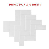 darrahopens Home & Garden > DIY Tiles 3D Peel and Stick Wall Tile Herringbone White (30cm x 30cm x 10 sheets)