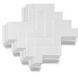darrahopens Home & Garden > DIY Tiles 3D Peel and Stick Wall Tile Herringbone White (30cm x 30cm x 10 sheets)