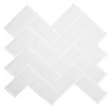 darrahopens Home & Garden > DIY Tiles 3D Peel and Stick Wall Tile Herringbone White (30cm x 30cm x 10 sheets)