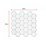 darrahopens Home & Garden > DIY Tiles 3D Peel and Stick Wall Tile Hexagon White (30cm x 30cm x 10 sheets)