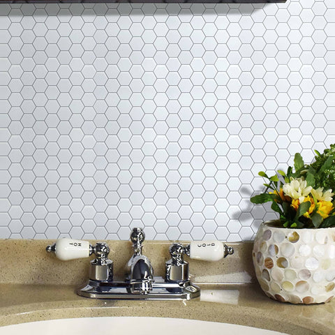 darrahopens Home & Garden > DIY Tiles 3D Peel and Stick Wall Tile Hexagon White (30cm x 30cm x 10 sheets)