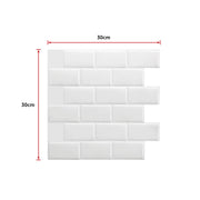darrahopens Home & Garden > DIY Tiles 3D Peel and Stick Wall Tile Subway White (30 x 30cm x 10 sheets)