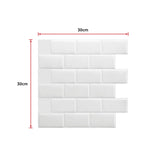 darrahopens Home & Garden > DIY Tiles 3D Peel and Stick Wall Tile Subway White (30 x 30cm x 10 sheets)