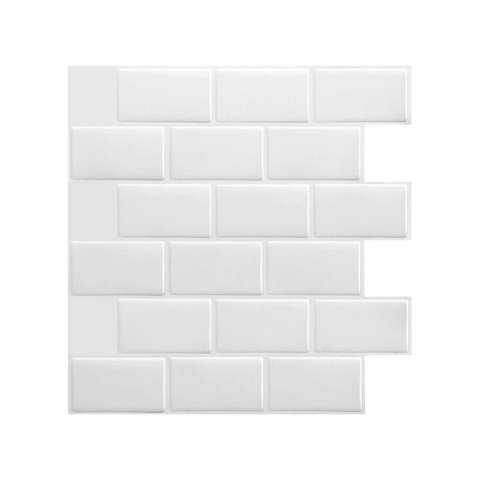 darrahopens Home & Garden > DIY Tiles 3D Peel and Stick Wall Tile Subway White (30 x 30cm x 10 sheets)