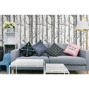 darrahopens Home & Garden > DIY Wallpaper White Birch Tree Non-woven Wall Paper Roll
