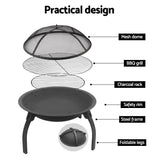 darrahopens Home & Garden > Firepits Fire Pit BBQ Charcoal Smoker Portable Outdoor Camping Pits Patio Fireplace 22"