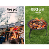 darrahopens Home & Garden > Firepits Fire Pit BBQ Charcoal Smoker Portable Outdoor Camping Pits Patio Fireplace 22"