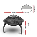 darrahopens Home & Garden > Firepits Fire Pit BBQ Charcoal Smoker Portable Outdoor Camping Pits Patio Fireplace 22"
