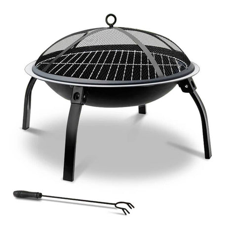 darrahopens Home & Garden > Firepits Fire Pit BBQ Charcoal Smoker Portable Outdoor Camping Pits Patio Fireplace 22"