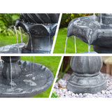 darrahopens Home & Garden > Fountains Gardeon 3 Tier Solar Powered Water Fountain - Black
