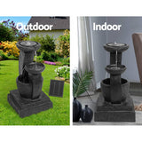 darrahopens Home & Garden > Fountains Gardeon 3 Tier Solar Powered Water Fountain with Light - Blue