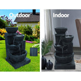darrahopens Home & Garden > Fountains Gardeon 4 Tier Solar Powered Water Fountain with Light - Blue