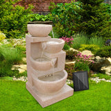 darrahopens Home & Garden > Fountains Gardeon  4 Tier Solar Powered Water Fountain with Light - Sand Beige
