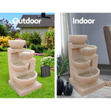 darrahopens Home & Garden > Fountains Gardeon  4 Tier Solar Powered Water Fountain with Light - Sand Beige