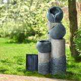 Darrahopens Home & Garden > Fountains Gardeon Solar Water Fountain Features Outdoor 3 Tiered LED Lights Bird Bath