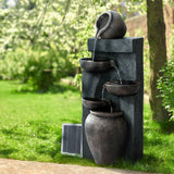 Darrahopens Home & Garden > Fountains Gardeon Solar Water Fountain Features Outdoor 5 Tiered Cascading Bird Bath