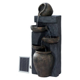 Darrahopens Home & Garden > Fountains Gardeon Solar Water Fountain Features Outdoor 5 Tiered Cascading Bird Bath