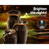 Darrahopens Home & Garden > Fountains Gardeon Water Fountain Features Solar with LED Lights Outdoor Cascading 3 Tired